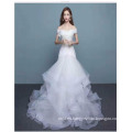 2017 Sweetheart Off Tulle hombro acodado vestido de novia Graceful Ball Gown